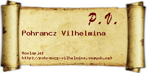 Pohrancz Vilhelmina névjegykártya